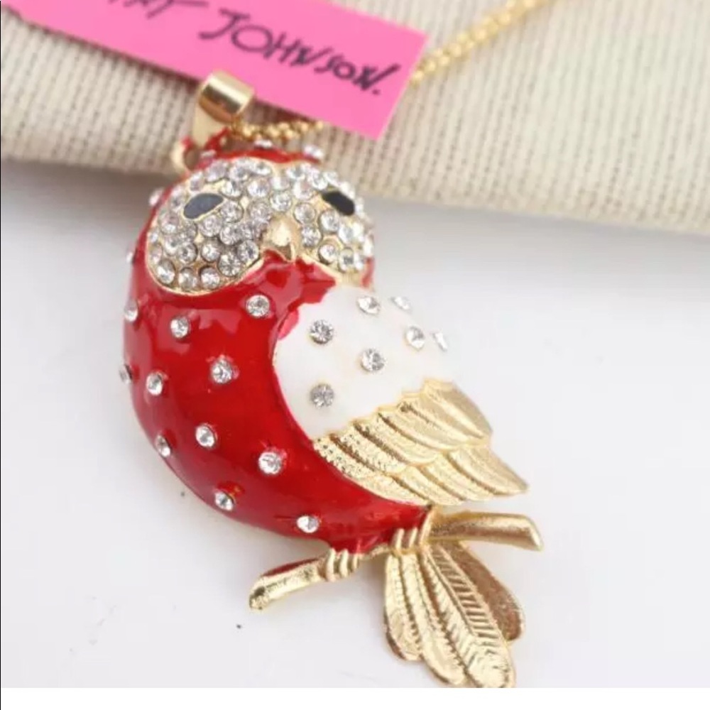 Crystal Red Owl Necklace - Picture 2 of 5